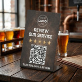Signe De Table Code QR de révision client industriel rustique