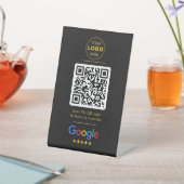 Signe De Table Code QR de révision d'affaires Or Noir Luxe (In SItu)