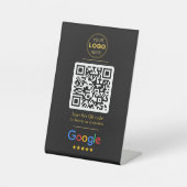 Signe De Table Code QR de révision d'affaires Or Noir Luxe (Recto)