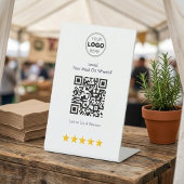 Signe De Table Code QR de révision de camion de nourriture scanna