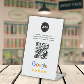 Signe De Table Code QR de révision de Google Business