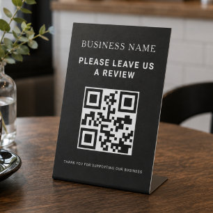 Signe De Table Code QR de révision de l'entreprise