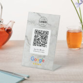 Signe De Table Code QR de révision de l'entreprise de marbre de l (In SItu)