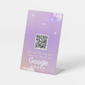 Signe De Table Code QR de révision de l'entreprise Lilac (Recto)