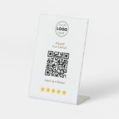 Signe De Table Code QR de révision de salon de café (Recto)