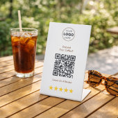 Signe De Table Code QR de révision de salon de café