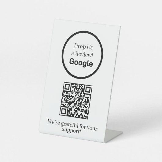 Signe De Table Code QR de révision Google | Commentaires personna (Recto)