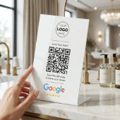 Signe De Table Code QR de révision Google du salon de coiffure bl