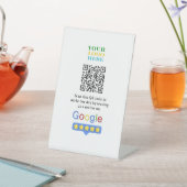 Signe De Table Code QR de révision Google | Enseigne de logo d'en (In SItu)