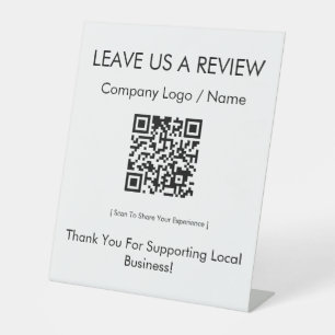 Signe De Table Code QR de révision Google minimaliste moderne