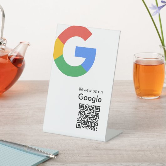 Signe De Table Code QR de révision Google moderne et tendance (In SItu)