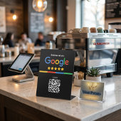 Signe De Table Code QR de révision Google Noir