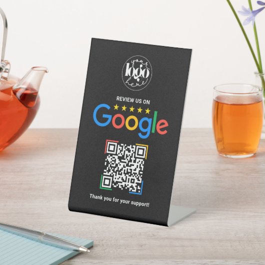 Signe De Table Code QR de révision Google personnalisé pour entre (In SItu)