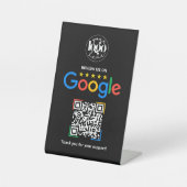 Signe De Table Code QR de révision Google personnalisé pour entre (Recto)