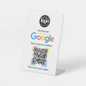 Signe De Table Code QR de révision Google personnalisé pour les e (Recto)