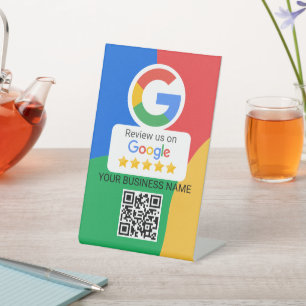 Signe De Table Code QR de révision Google pour entreprise