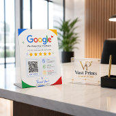 Signe De Table Code QR de révision Google pour les commentaires d