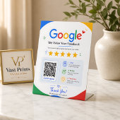 Signe De Table Code QR de révision Google pour les commentaires d