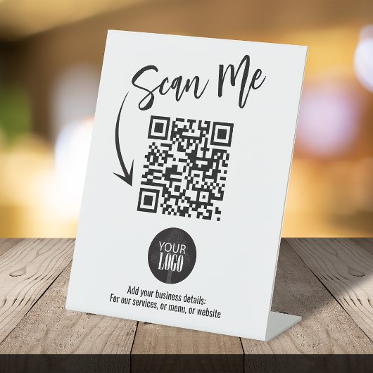 Signe De Table Code QR de table d'affaires Logo Moderne Scannez-m