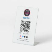 Signe De Table Code QR de Venmo de paiement | Scannez pour payer (Recto)
