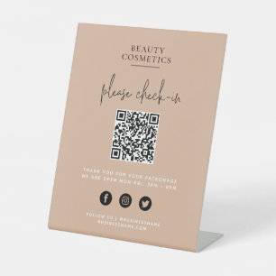 Signe De Table Code QR d'enregistrement ou de règlement de l'enre