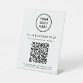 Signe De Table Code QR d'entreprise et logo (Recto)
