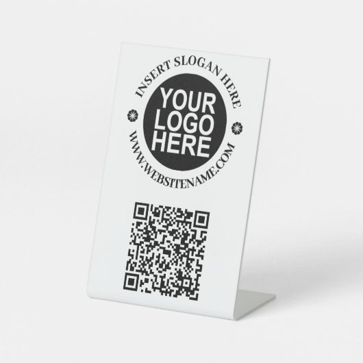 Signe De Table Code QR d'entreprise et logo du guichet (Recto)