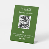 Signe De Table Code QR d'entreprise Google Review (Recto)