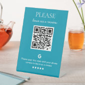 Signe De Table Code QR d'entreprise Google Review (In SItu)