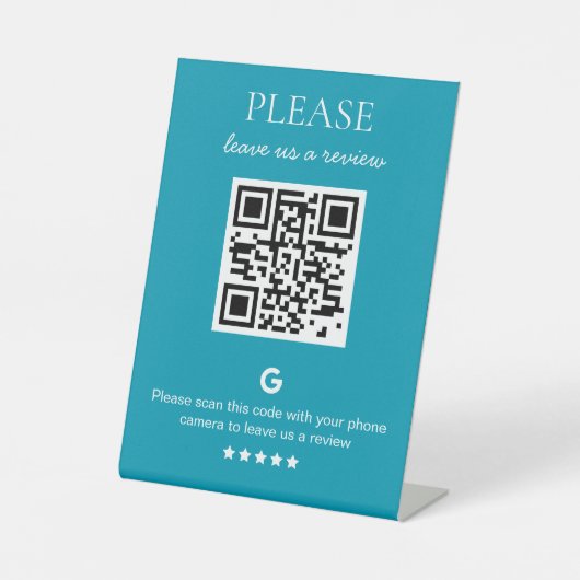 Signe De Table Code QR d'entreprise Google Review (Recto)