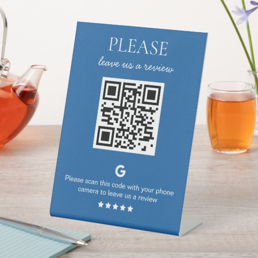 Signe De Table Code QR d'entreprise Google Review (In SItu)