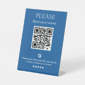 Signe De Table Code QR d'entreprise Google Review (Recto)