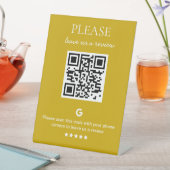 Signe De Table Code QR d'entreprise Google Review (In SItu)
