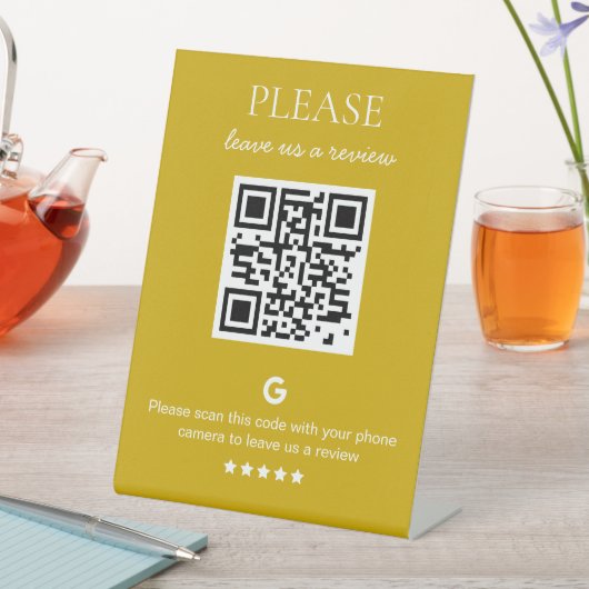 Signe De Table Code QR d'entreprise Google Review (In SItu)