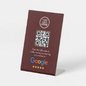 Signe De Table Code QR d'entreprise Google Revoir Pedestal Signal (Recto)