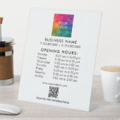 Signe De Table Code QR d'entreprise Heures d'ouverture Logo Perso (In SItu)