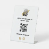 Signe De Table Code QR d'entreprise moderne avec logo (Recto)