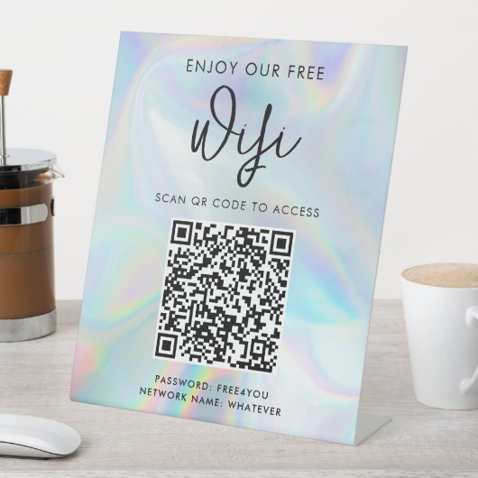 Signe De Table Code QR d'entreprise moderne Holowifi (In SItu)