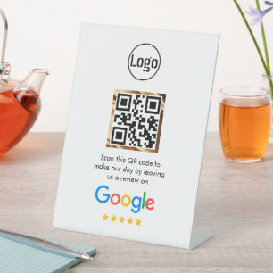 Signe De Table Code QR d'entreprise personnalisé Google Revoir Pe