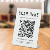 Signe De Table Code QR d'entreprise sur présentoir