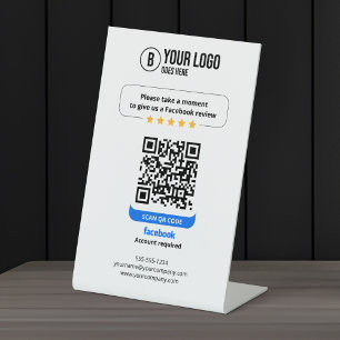 Signe De Table Code QR des avis Facebook Évaluez mon entreprise 5