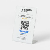 Signe De Table Code QR des avis Facebook Évaluez mon entreprise 5 (Recto)
