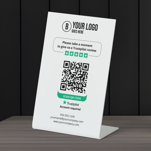 Signe De Table Code QR des avis Trustpilot Notez Mon Entreprise 5