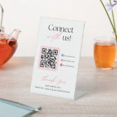 Signe De Table Code QR des médias sociaux Connectez-vous avec nou (In SItu)