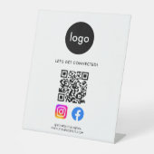 Signe De Table Code QR des médias sociaux modernes (Recto)