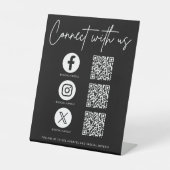 Signe De Table Code QR des médias sociaux pour se connecter à not (Recto)