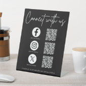 Signe De Table Code QR des médias sociaux pour se connecter à not (In SItu)