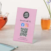Signe De Table Code QR des médias sociaux | Présentoir de table I (In SItu)