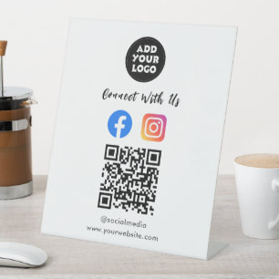 Signe De Table Code QR des médias sociaux Présentoir pour Insta