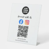 Signe De Table Code QR des médias sociaux | Présentoir pour Insta (Recto)